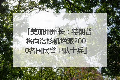美加州州长：特朗普将向洛杉矶增派2000名国民警卫队士兵